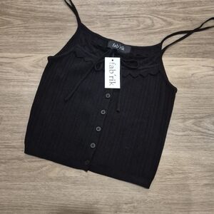 NWT Fab'rik Black Button-Down Camisole